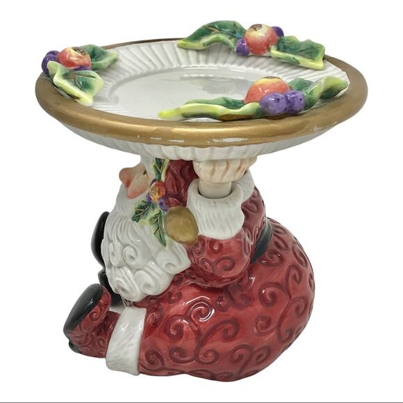 Fitz & Floyd Santa Claus Ceramic Candy Dish or Candle Holder - Picture 5 of 7